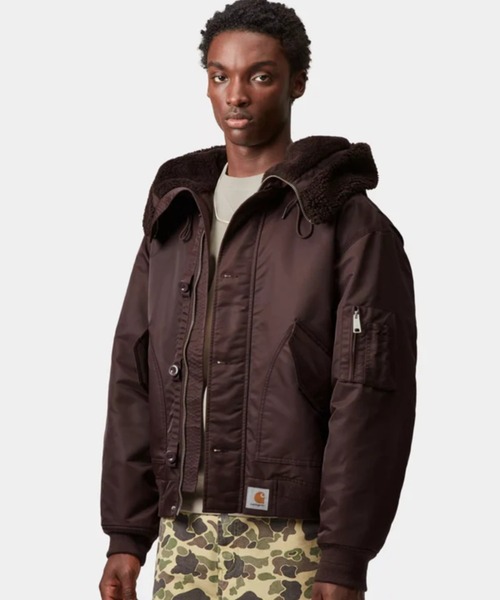 Carhartt WIP HOODED OLTERA BOMBER カーハート CARHARTT WIP OLTERO BLACK HOODED BOMBER JACKET – FerrarisBoutique