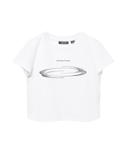 Opening Project（オープニングプロジェクト）の「W Cropped Symbol T Shirt - 3D / White（Tシャツ/カットソー・レディース・その他・1/2）」の6枚目の写真