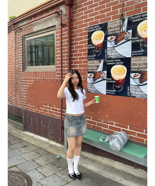 Opening Project（オープニングプロジェクト）の「W Cropped Symbol T Shirt - 3D / White（Tシャツ/カットソー・レディース・その他・1/2）」の22枚目の写真