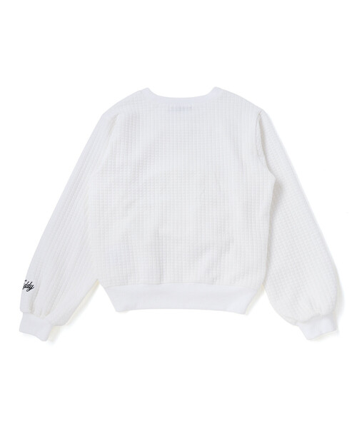 ZIDDY（ジディ）の「膨れジャガードﾄドロストトップス(130~160cm)（スウェット・キッズ・ホワイト/ブラック・140cm/FREE/150cm/130cm）」の8枚目の写真