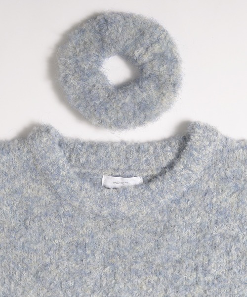 MUHET(ミュエータ)の「loop yarn short knit & scrunchie set / ループヤーンショート丈ニット&シュシュセット(ニット/セーター・レディース・チャコールグレー/ライトブルー/ブラウン・FREE)」の22枚目の写真