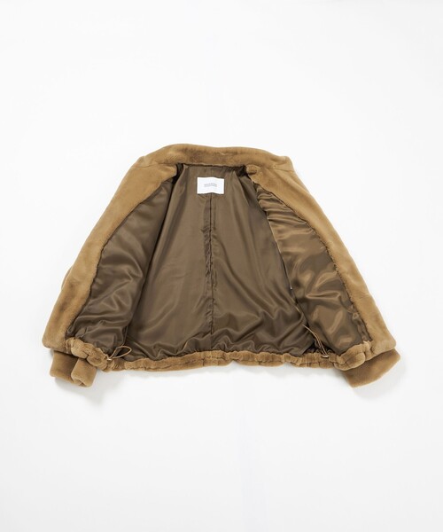 MACKINTOSH PHILOSOPHY（ﾏｯｷﾝﾄｯｼｭ ﾌｨﾛｿﾌｨｰ）の「フェイクファースタンドブルゾン（ブルゾン・レディース・ベージュ/チャコールグレー・36/38）」の9枚目の写真