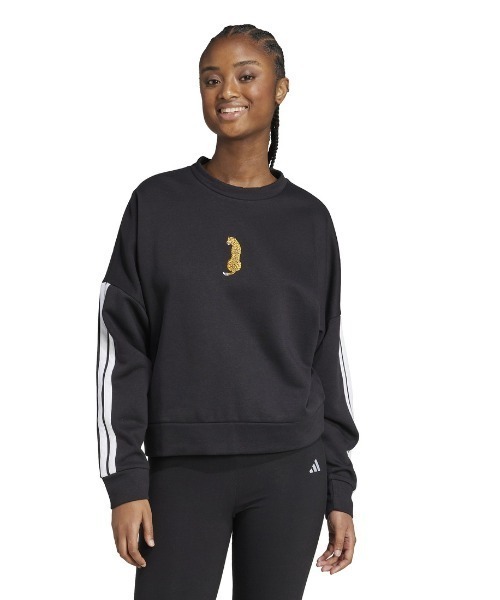 adidas（アディダス）の「【別注】アディダス adidas アニマル・グラフィック・スウェット 限定コラボ（スウェット・レディース・ホワイト/ブラウン/ブラック・S/M/L/XL）」の2枚目の写真