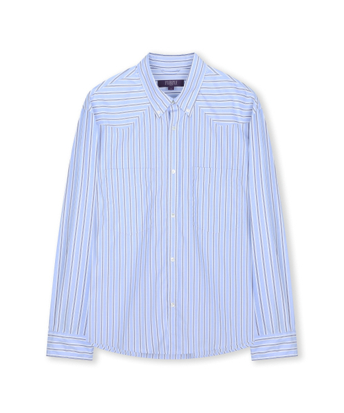 BESLOW(ビースロー)の「WESTERN STRIPE BUTTON DOWN SHIRTS SKY BLUE(シャツ/ブラウス・メンズ・その他・SMALL/MEDIUM/LARGE/X-LARGE)」の1枚目の写真