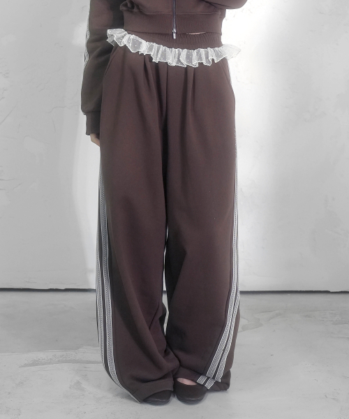 Vivacious(ビバシャス)の「Romance Track Pants_4Colors(スウェットパンツ・レディース・グレー/ブラウン/ブラック/クリーム・SMALL/MEDIUM/LARGE)」の5枚目の写真