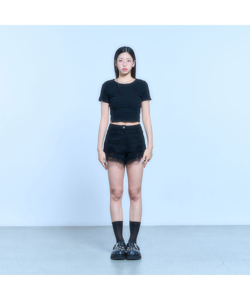 SCHISM INDUCING(スキズムインデューシング)の「CRINKLED T SHIRT_BLACK(Tシャツ/カットソー・レディース・その他・FREE)」の11枚目の写真