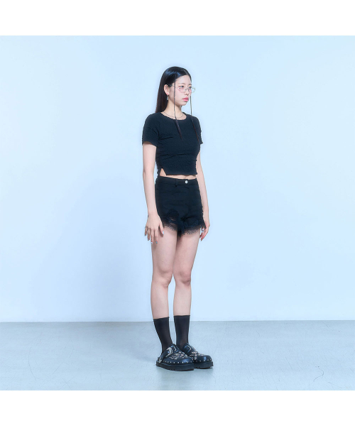 SCHISM INDUCING(スキズムインデューシング)の「CRINKLED T SHIRT_BLACK(Tシャツ/カットソー・レディース・その他・FREE)」の10枚目の写真