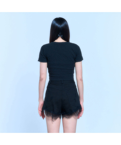 SCHISM INDUCING(スキズムインデューシング)の「CRINKLED T SHIRT_BLACK(Tシャツ/カットソー・レディース・その他・FREE)」の6枚目の写真