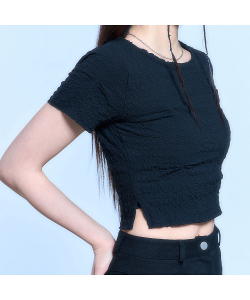 SCHISM INDUCING(スキズムインデューシング)の「CRINKLED T SHIRT_BLACK(Tシャツ/カットソー・レディース・その他・FREE)」の5枚目の写真