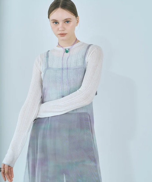 merrylatte（メリーラテ）の「rib sheer tops（Tシャツ/カットソー・レディース・ホワイト/ブラック・FREE）」の17枚目の写真