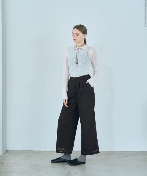 merrylatte（メリーラテ）の「rib sheer tops（Tシャツ/カットソー・レディース・ホワイト/ブラック・FREE）」の15枚目の写真