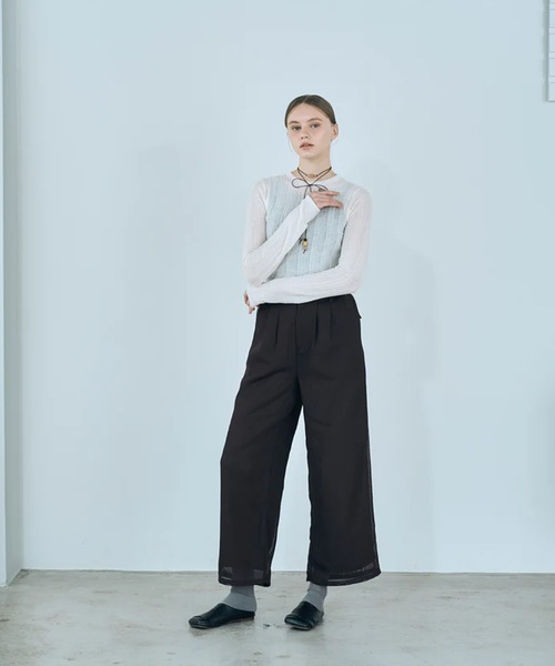 merrylatte（メリーラテ）の「rib sheer tops（Tシャツ/カットソー・レディース・ホワイト/ブラック・FREE）」の13枚目の写真
