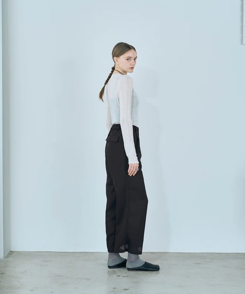 merrylatte（メリーラテ）の「rib sheer tops（Tシャツ/カットソー・レディース・ホワイト/ブラック・FREE）」の11枚目の写真