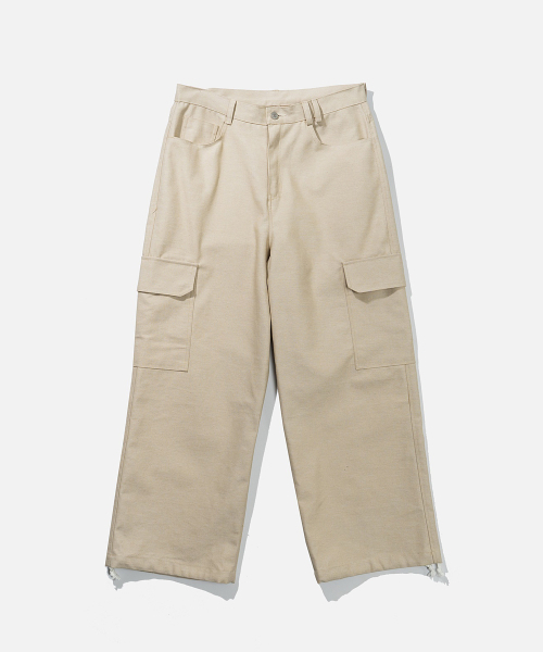 VASTIC(バスティック)の「ワイドカーゴデニムパンツ_ベージュ(デニムパンツ・メンズ・その他・MEDIUM/LARGE/X-LARGE)」の2枚目の写真