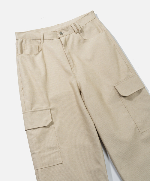 VASTIC(バスティック)の「ワイドカーゴデニムパンツ_ベージュ(デニムパンツ・メンズ・その他・MEDIUM/LARGE/X-LARGE)」の5枚目の写真