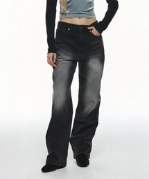 THREE TO EIGHTY（スリートゥエイティー）の「WASHED REGULAR FIT JEANS (BLACK)（デニムパンツ）」