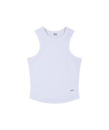 ESSENTIAL RIBBED TANK TOP, WHITE