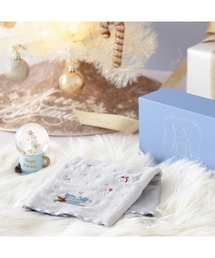 クリスマス ハンカチ＆スノードームセット ツリー ライトブルー ギフト プレゼント クリスマス 女性