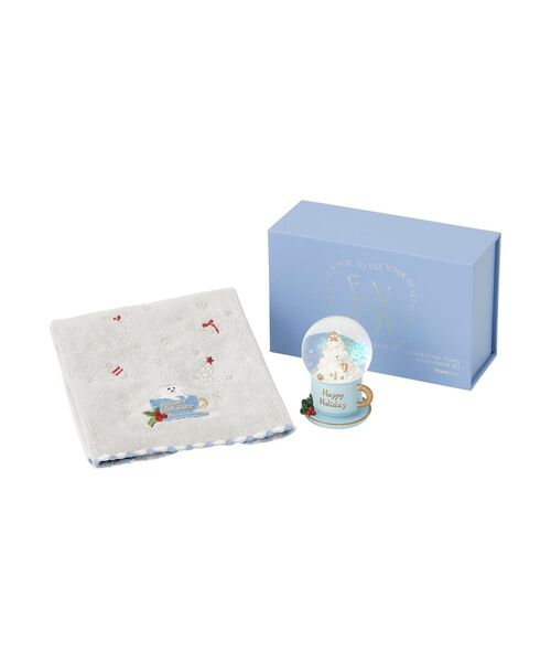 Francfranc（フランフラン）の「クリスマス ハンカチ＆スノードームセット ツリー ライトブルー ギフト プレゼント クリスマス 女性（タオル・レディース・ライトブルー・FREE）」の3枚目の写真
