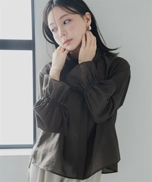 小さいサイズ シアーフリルリボンブラウス 低身長さん・小柄女性