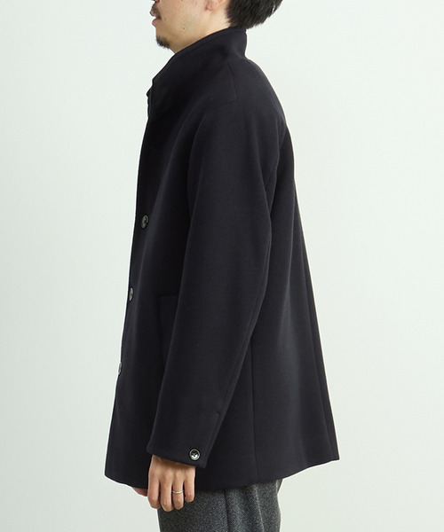 MEN'S MELROSE（メンズメルローズ）の「ジャージーメルトン スタンドショートコート（カバーオール・メンズ・ライトブラウン/グレイッシュベージュ/ネイビー・2/3/4/5）」の5枚目の写真