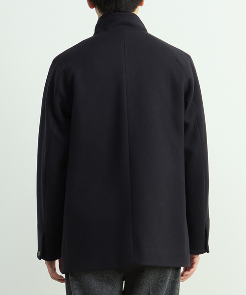 MEN'S MELROSE（メンズメルローズ）の「ジャージーメルトン スタンドショートコート（カバーオール・メンズ・ライトブラウン/グレイッシュベージュ/ネイビー・2/3/4/5）」の6枚目の写真