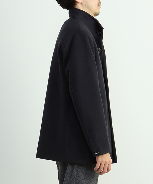 MEN'S MELROSE（メンズメルローズ）の「ジャージーメルトン スタンドショートコート（カバーオール・メンズ・ライトブラウン/グレイッシュベージュ/ネイビー・2/3/4/5）」の7枚目の写真