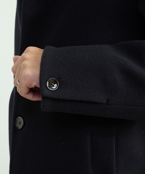 MEN'S MELROSE（メンズメルローズ）の「ジャージーメルトン スタンドショートコート（カバーオール・メンズ・ライトブラウン/グレイッシュベージュ/ネイビー・2/3/4/5）」の9枚目の写真