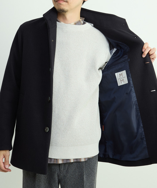 MEN'S MELROSE（メンズメルローズ）の「ジャージーメルトン スタンドショートコート（カバーオール・メンズ・ライトブラウン/グレイッシュベージュ/ネイビー・2/3/4/5）」の12枚目の写真