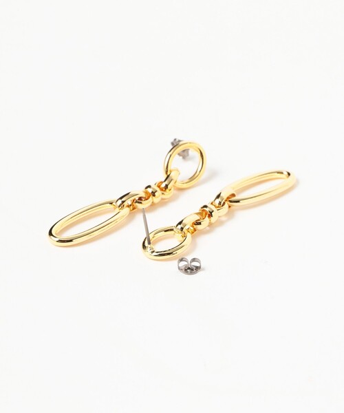 Ray BEAMS(レイビームス)の「オーバル チェーン ピアス(ピアス(両耳用)・レディース・ゴールド・ONE SIZE)」の2枚目の写真