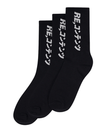 replaycontainer（リプレイコンテナ）の「[3PACK] RC basic socks (black)（ソックス/靴下）」