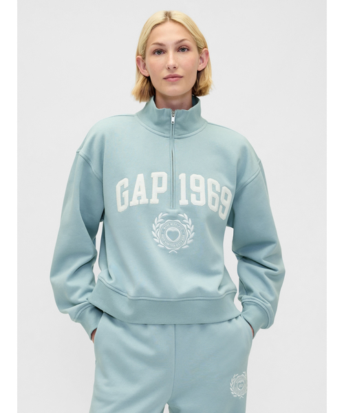 セール】ヴィンテージソフト Gap1969ロゴ ハーフジップ プルオーバー