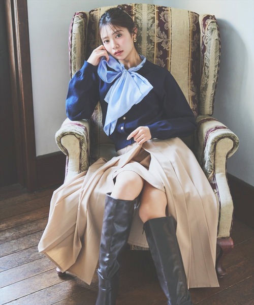 AND COUTURE(アンドクチュール)の「アシメプリーツスカート(スカート・レディース・サックスブルー/キャメル/チャコールグレー・MEDIUM/SMALL)」の18枚目の写真