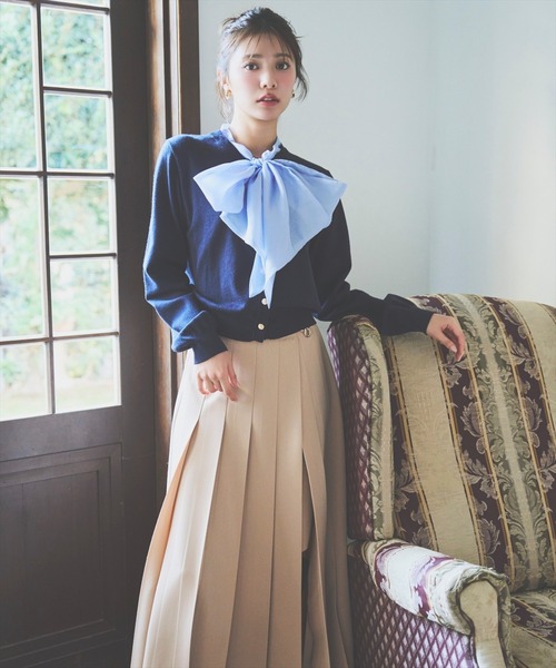 AND COUTURE(アンドクチュール)の「アシメプリーツスカート(スカート・レディース・サックスブルー/キャメル/チャコールグレー・MEDIUM/SMALL)」の19枚目の写真