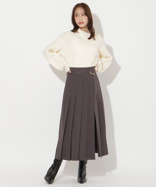 AND COUTURE(アンドクチュール)の「アシメプリーツスカート(スカート・レディース・サックスブルー/キャメル/チャコールグレー・MEDIUM/SMALL)」の6枚目の写真