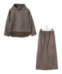 Grand PARK | 【セット企画】ディアスキン レイヤード風パーカー＋スカート(ワンピース)