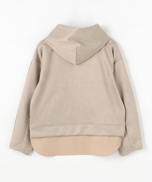 Grand PARK（グランドパーク）の「【セット企画】ディアスキン レイヤード風パーカー＋スカート（ワンピース・レディース・チャコールグレー・FREE）」の3枚目の写真