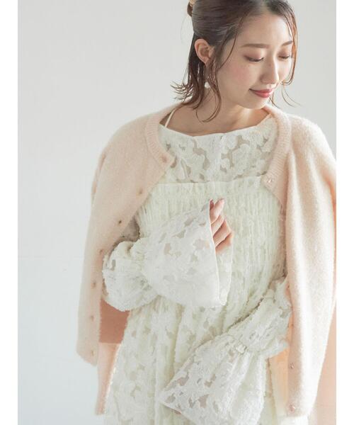 Te chichi（テチチ）の「【宮本茉由着用】カットジャガードチュニックブラウス（シャツ/ブラウス・レディース・オフホワイト/サックスブルー・F）」の3枚目の写真