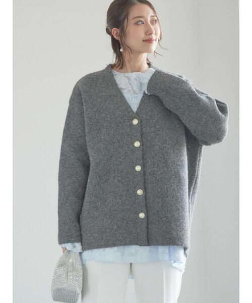 Te chichi（テチチ）の「【宮本茉由着用】カットジャガードチュニックブラウス（シャツ/ブラウス・レディース・オフホワイト/サックスブルー・F）」の6枚目の写真