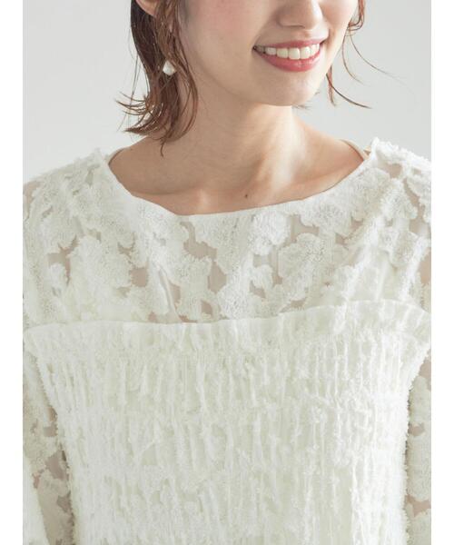 Te chichi（テチチ）の「【宮本茉由着用】カットジャガードチュニックブラウス（シャツ/ブラウス・レディース・オフホワイト/サックスブルー・F）」の14枚目の写真