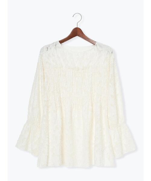 Te chichi（テチチ）の「【宮本茉由着用】カットジャガードチュニックブラウス（シャツ/ブラウス・レディース・オフホワイト/サックスブルー・F）」の16枚目の写真