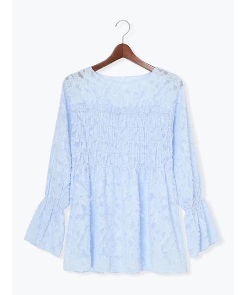 Te chichi（テチチ）の「【宮本茉由着用】カットジャガードチュニックブラウス（シャツ/ブラウス・レディース・オフホワイト/サックスブルー・F）」の17枚目の写真
