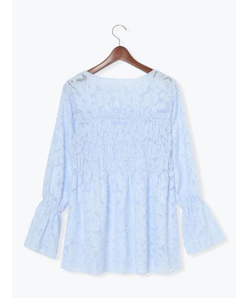 Te chichi（テチチ）の「【宮本茉由着用】カットジャガードチュニックブラウス（シャツ/ブラウス・レディース・オフホワイト/サックスブルー・F）」の18枚目の写真
