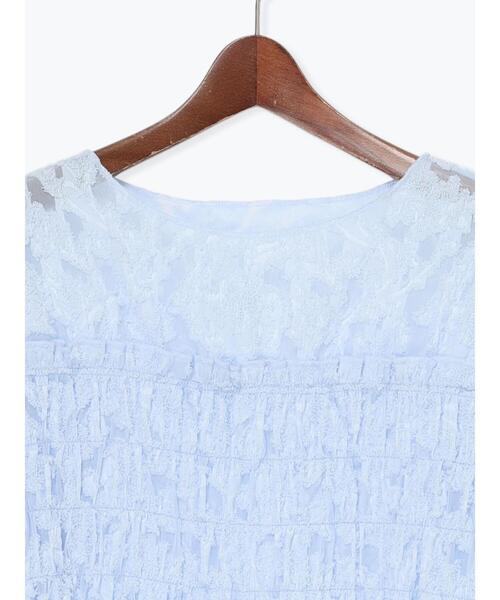 Te chichi（テチチ）の「【宮本茉由着用】カットジャガードチュニックブラウス（シャツ/ブラウス・レディース・オフホワイト/サックスブルー・F）」の19枚目の写真