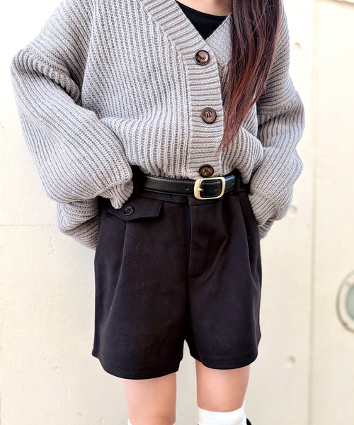 ADDITION STORE(アディションストア)の「【フルシーズン使える】ハイウエスト ショートパンツ / high-waisted shorts / asknn(スラックス・レディース・ベージュ/ブラック・SMALL/LARGE/MEDIUM)」の16枚目の写真