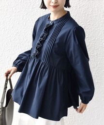 SHIPS any:〈洗濯機可能〉REPREVE ペプラム フリル ティアード シャツ