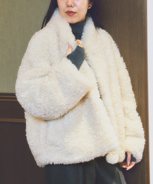 plage（プラージュ）の「minou furly コート（その他アウター・レディース・ホワイト・FREE）」の18枚目の写真