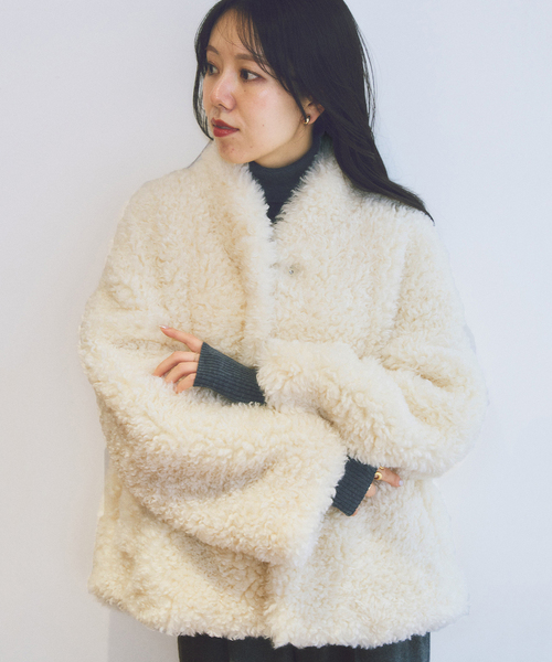 plage（プラージュ）の「minou furly コート（その他アウター・レディース・ホワイト・FREE）」の3枚目の写真