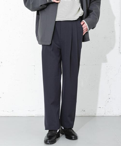 SENSE OF PLACE by URBAN RESEARCH(センスオブプレイスバイアーバンリサーチ)の「ダブルタックテーパードパンツ(その他パンツ・メンズ・ライトベージュ/ブラック/チャコールグレー・X-LARGE/MEDIUM/LARGE/SMALL)」の3枚目の写真