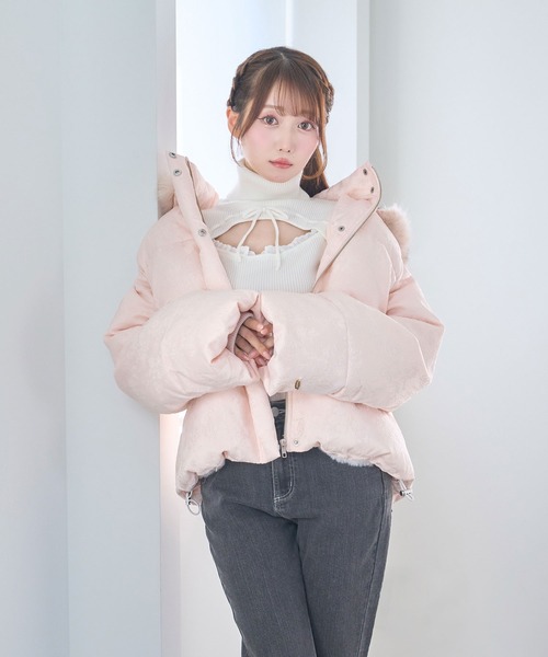 Jaquard mid-length down coat（ダウンジャケット/コート）｜Rose Muse